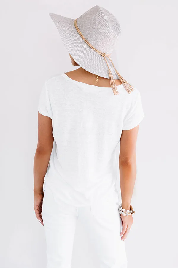 Beach Villa Linen Tee in White