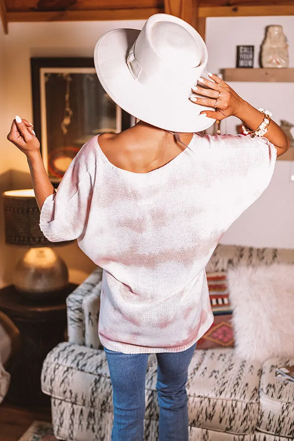 Best Result Tie Dye Knit Top In Pink
