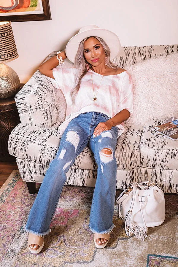 Best Result Tie Dye Knit Top In Pink