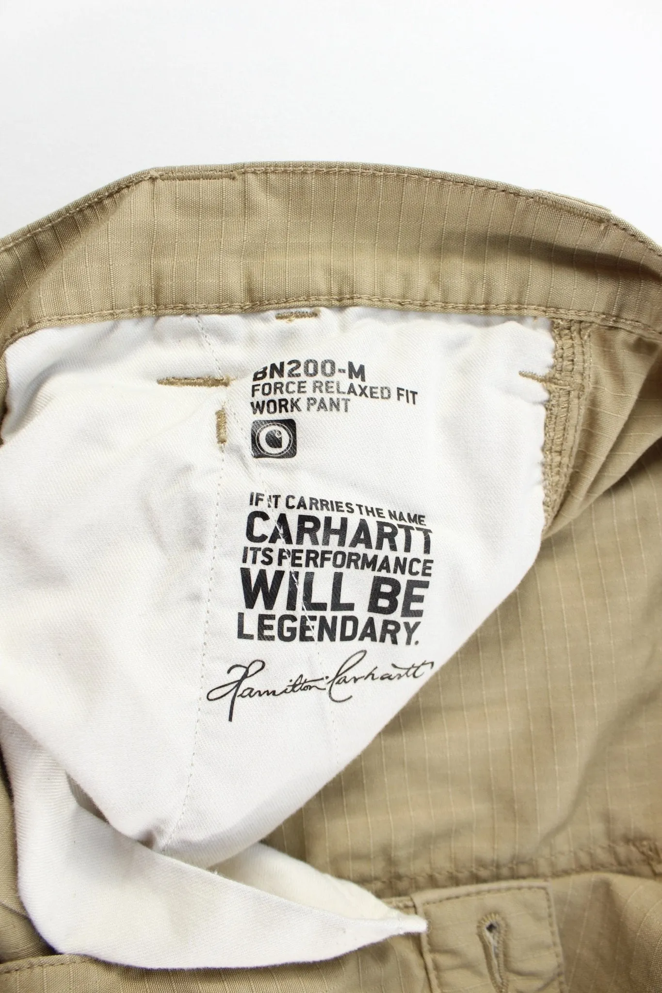 Carhartt Logo Patch Beige Cargo Pants