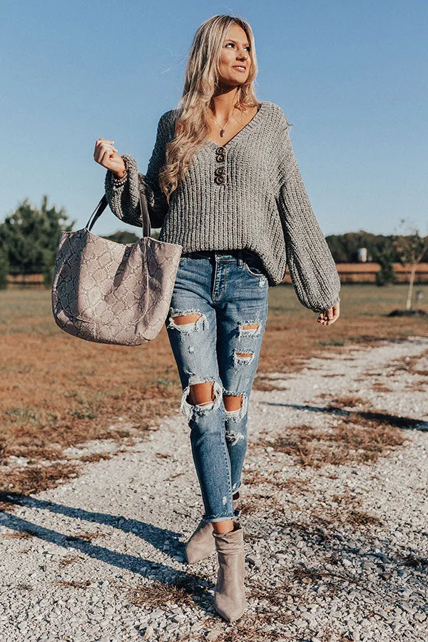 Chill Weekend Chenille Sweater In Sage