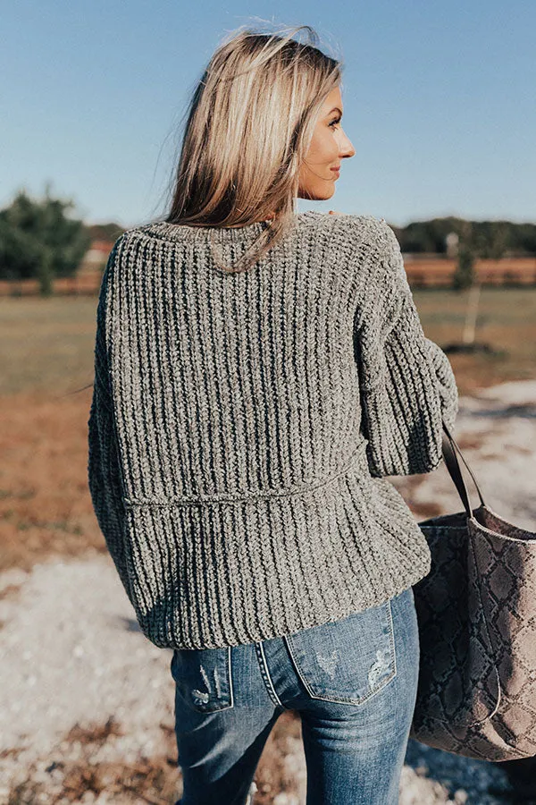 Chill Weekend Chenille Sweater In Sage