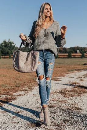 Chill Weekend Chenille Sweater In Sage