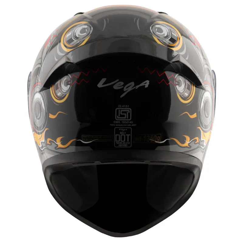 Copy of Bolt Superhero Black Red Helmet WITH BALACLAVA MASK