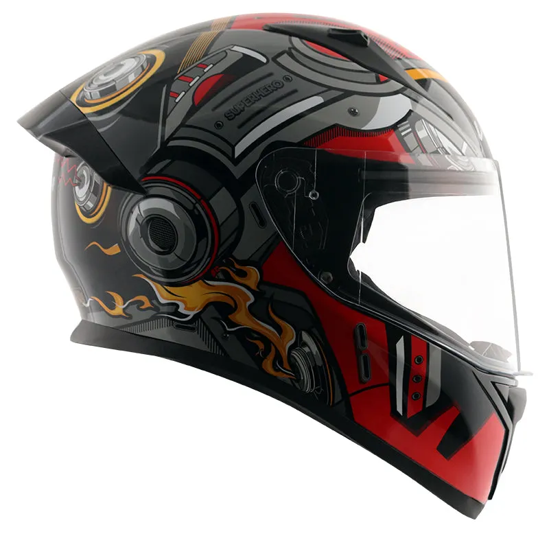 Copy of Bolt Superhero Black Red Helmet WITH BALACLAVA MASK