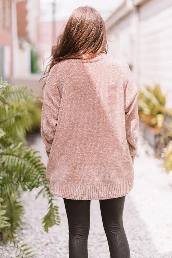 Cozy Celebration Chenille Sweater In Iced Latte