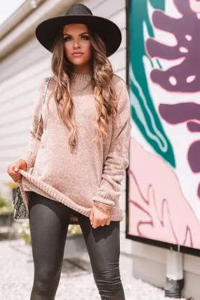 Cozy Celebration Chenille Sweater In Iced Latte