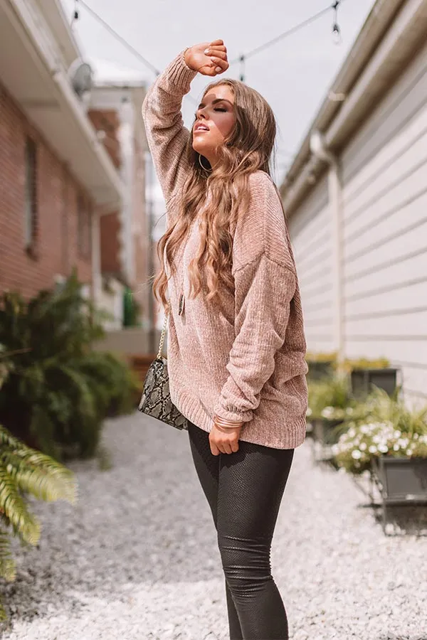 Cozy Celebration Chenille Sweater In Iced Latte