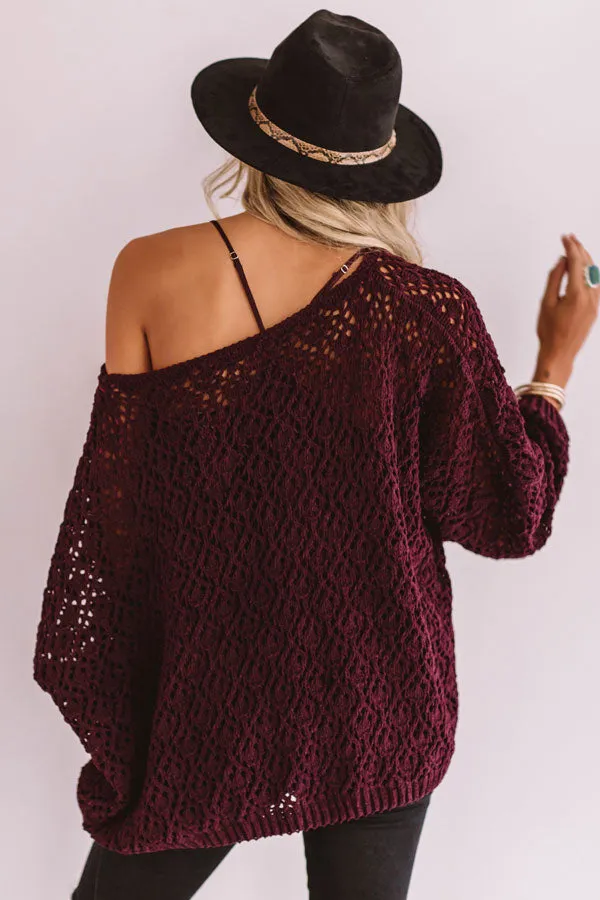Craving Comfort Knit Sweater in Windsor Wine