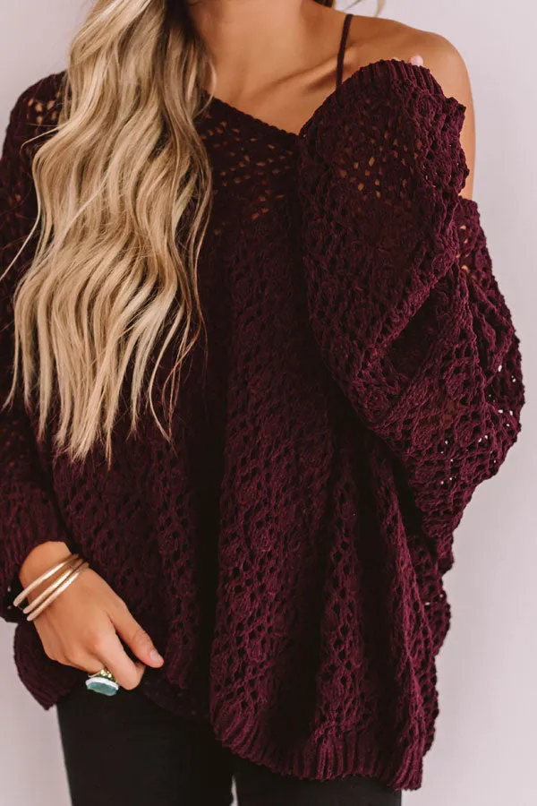 Craving Comfort Knit Sweater in Windsor Wine