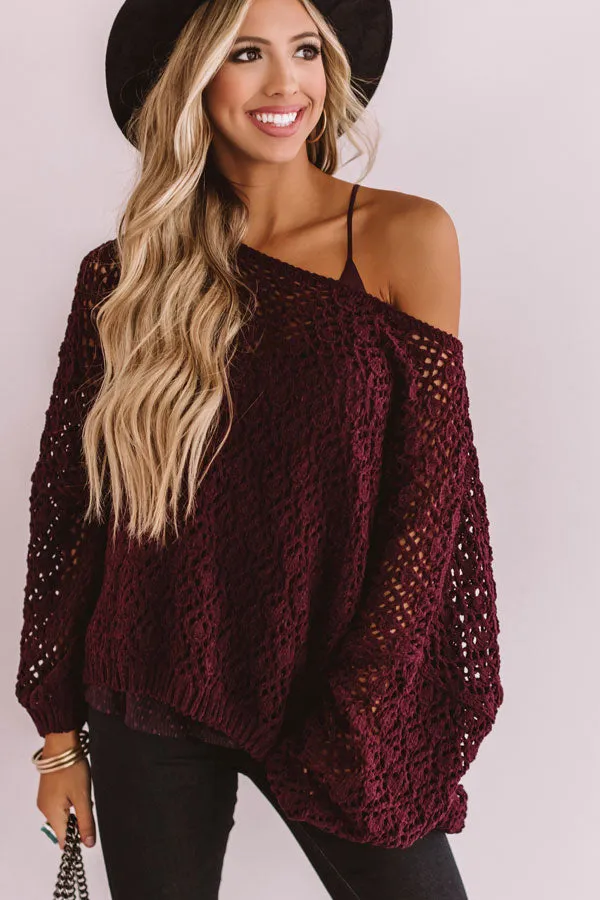 Craving Comfort Knit Sweater in Windsor Wine