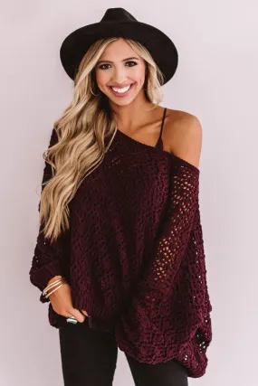 Craving Comfort Knit Sweater in Windsor Wine