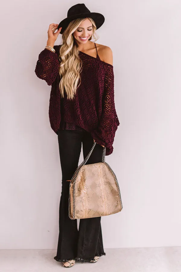 Craving Comfort Knit Sweater in Windsor Wine