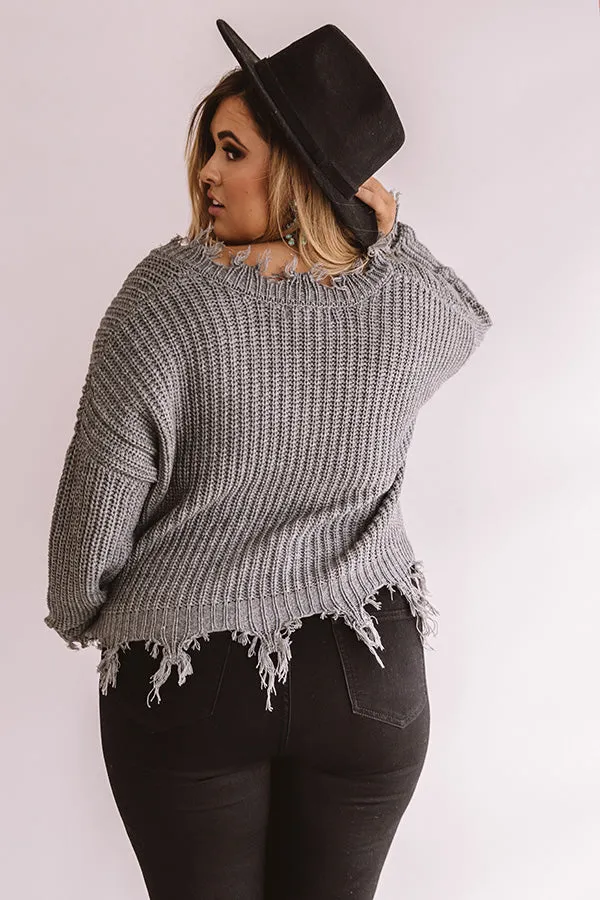 Day Maker Distressed Sweater  Curves