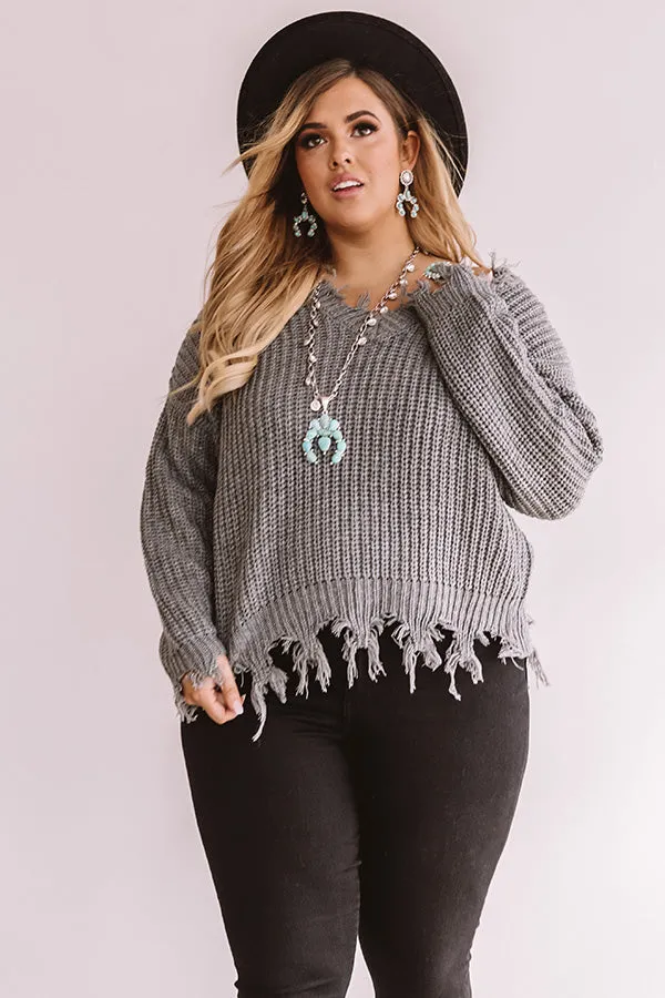 Day Maker Distressed Sweater  Curves
