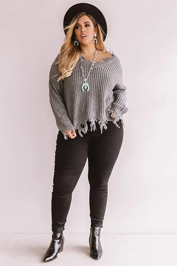 Day Maker Distressed Sweater  Curves
