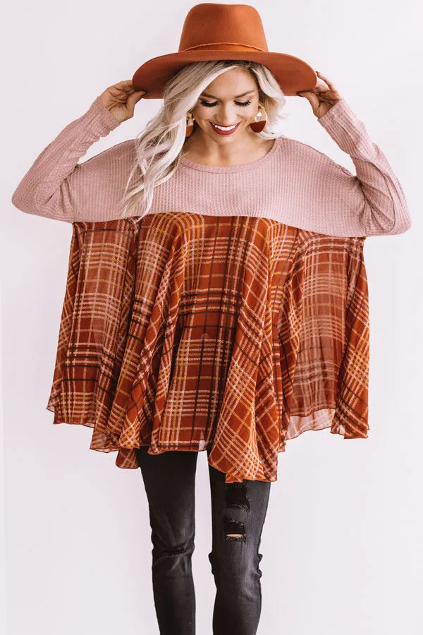 Easy Going Girl Shift Top In Blush