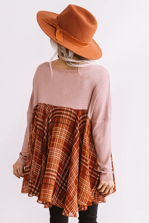 Easy Going Girl Shift Top In Blush