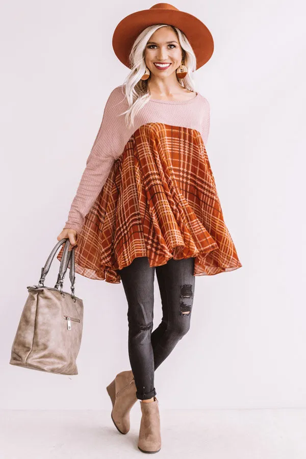 Easy Going Girl Shift Top In Blush