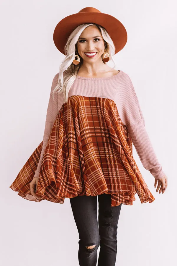 Easy Going Girl Shift Top In Blush