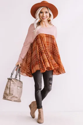 Easy Going Girl Shift Top In Blush