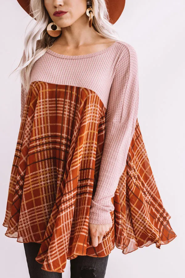 Easy Going Girl Shift Top In Blush