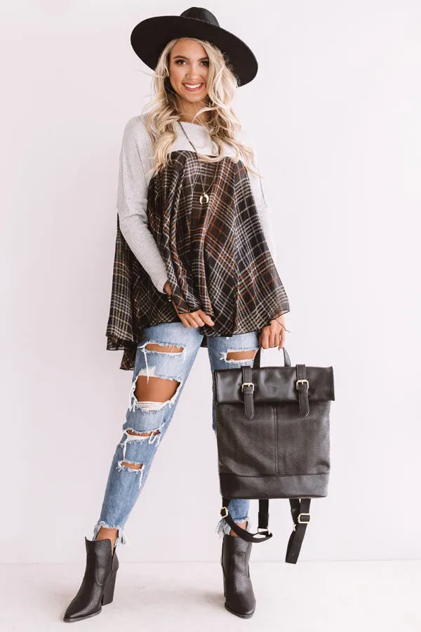 Easy Going Girl Shift Top In Grey
