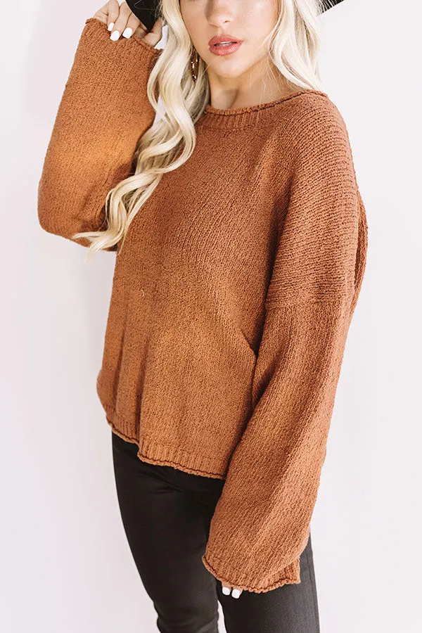 Fireside Feelings Knit Sweater In Cinnamon