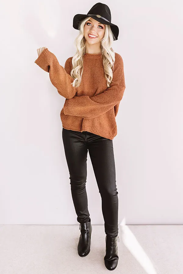 Fireside Feelings Knit Sweater In Cinnamon