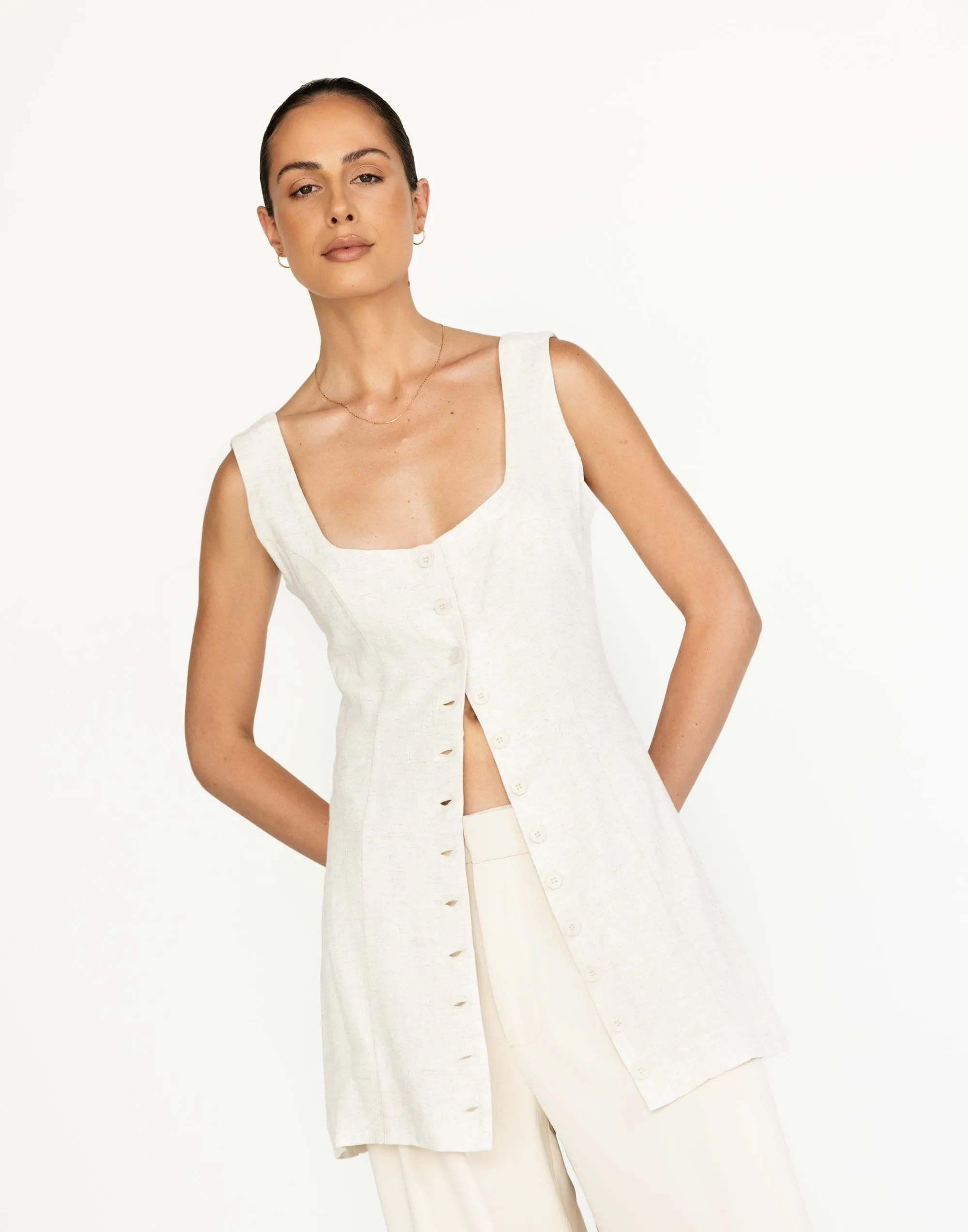 Joni Mini Dress (Oat)
