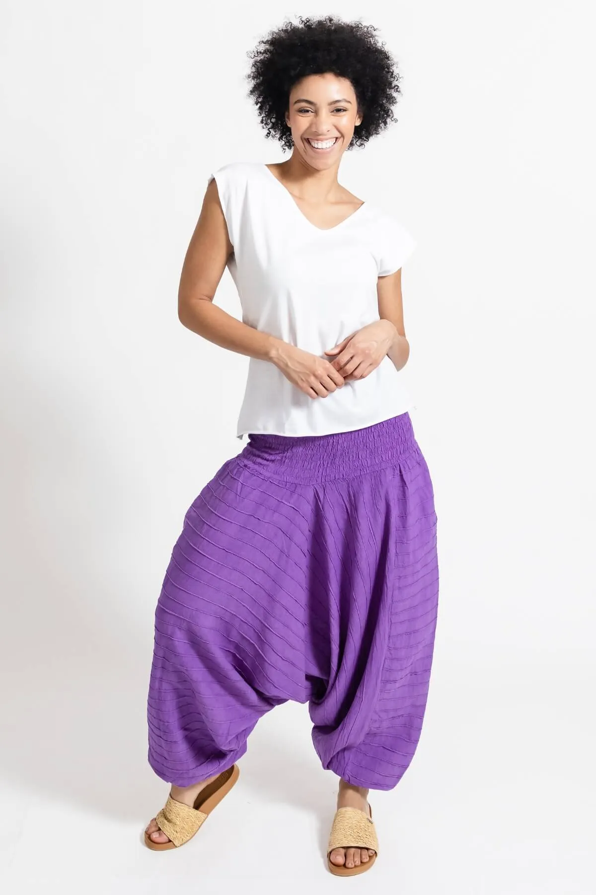 Low Crotch Pants - Pintuck