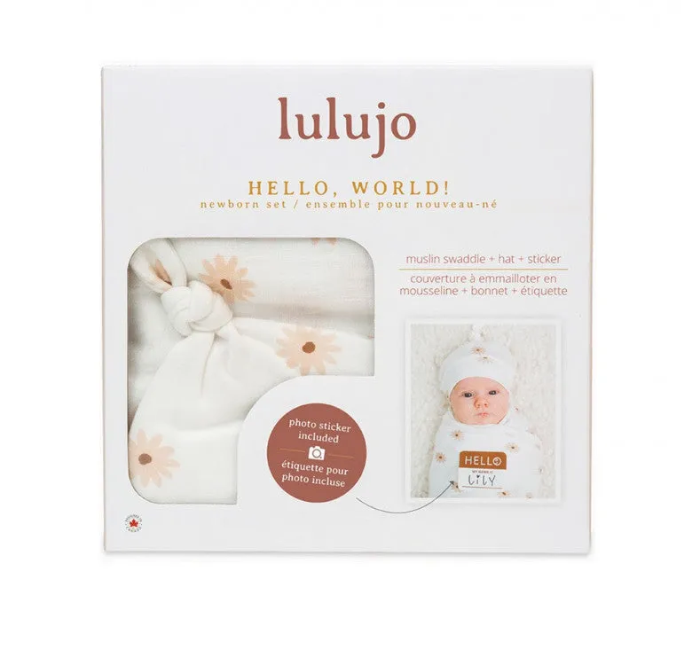 Lulujo Bamboo Bonnet & Swaddle Set