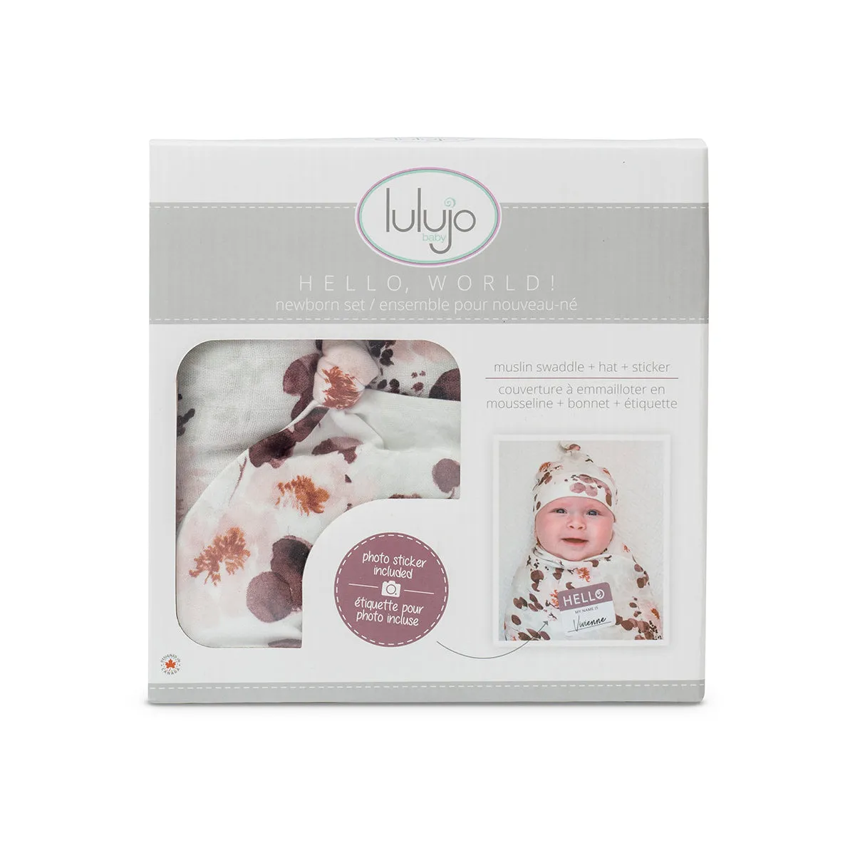 Lulujo Bamboo Bonnet & Swaddle Set