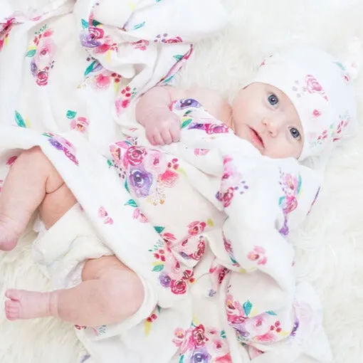 Lulujo Bamboo Bonnet & Swaddle Set