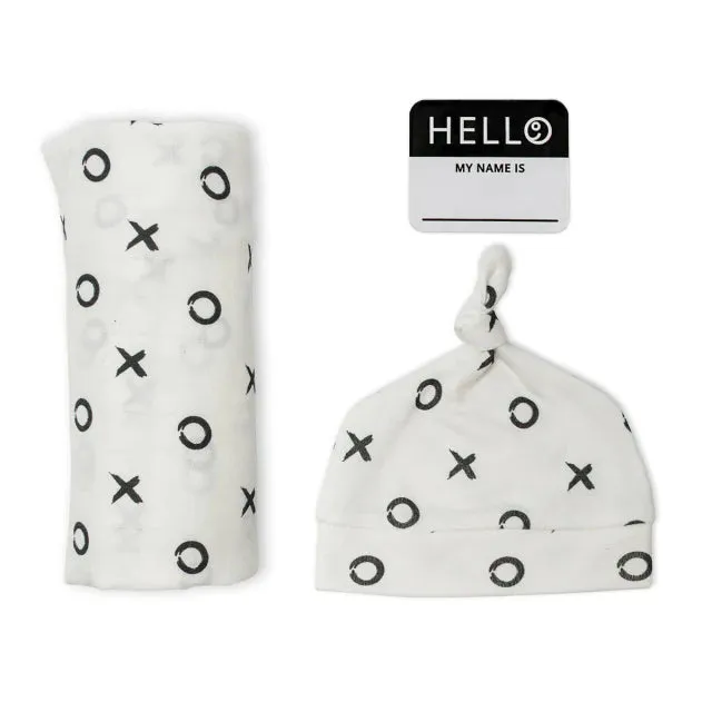 Lulujo Bamboo Bonnet & Swaddle Set