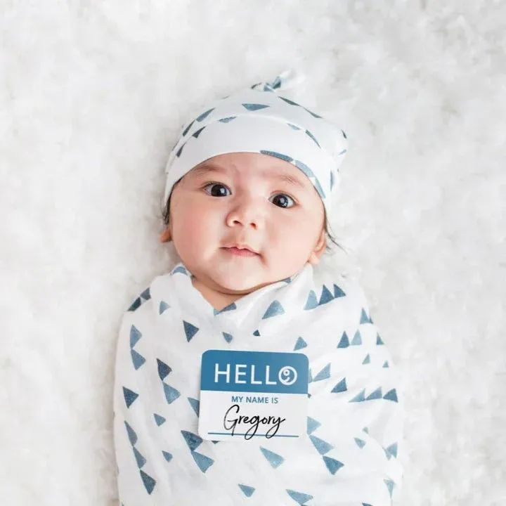 Lulujo Bamboo Bonnet & Swaddle Set