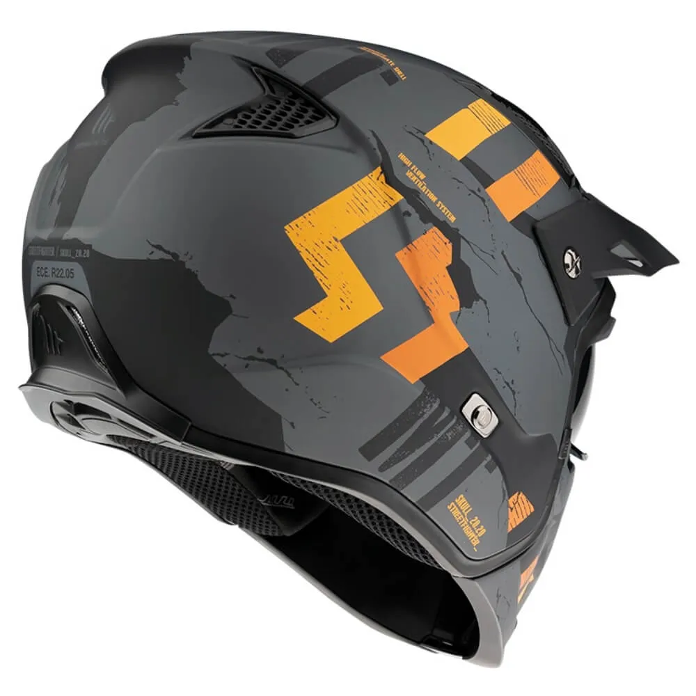 MT Streetfighter Skull A12 Modular Helmet Matte Grey