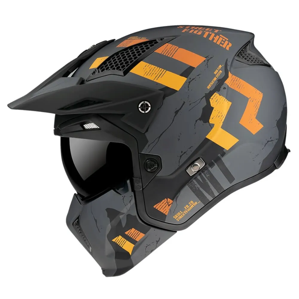 MT Streetfighter Skull A12 Modular Helmet Matte Grey