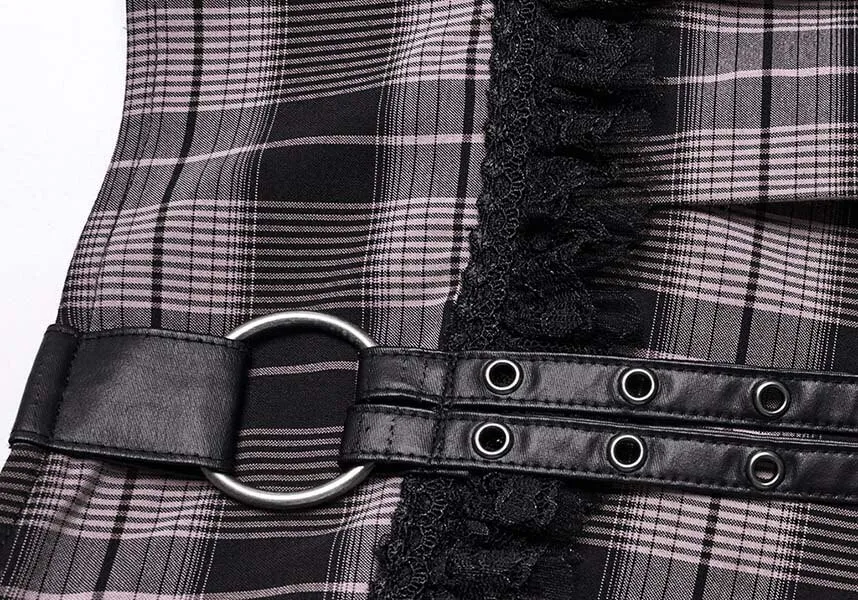 Quinn Tartan [Baby Pink/Black] | MINI SKIRT*