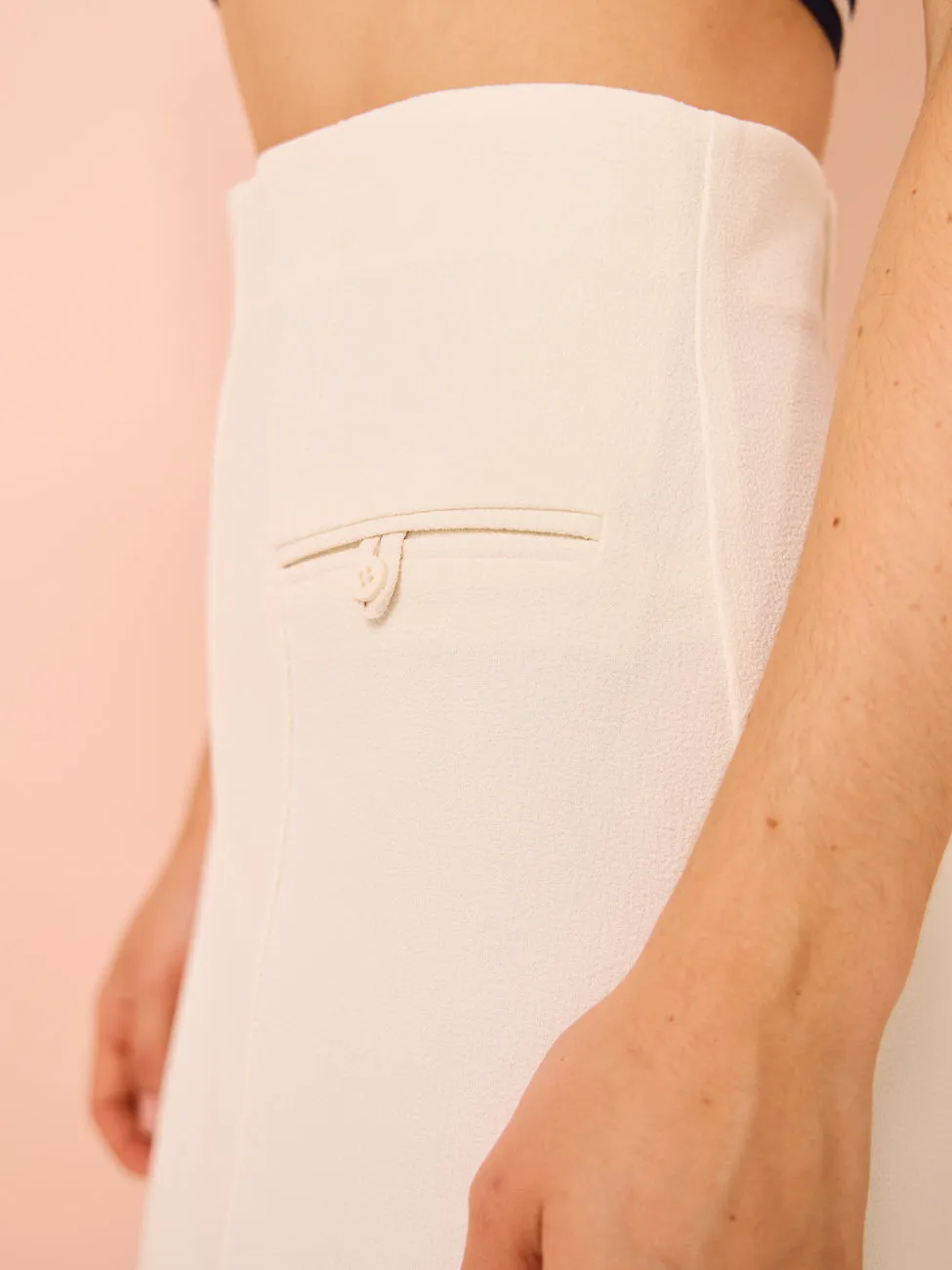 Shona Joy Amura High Waisted Wide Leg Pant in Cream