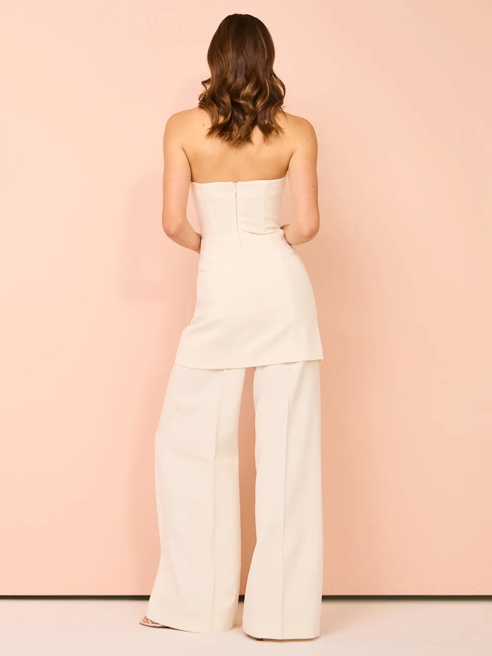 Shona Joy Amura High Waisted Wide Leg Pant in Cream