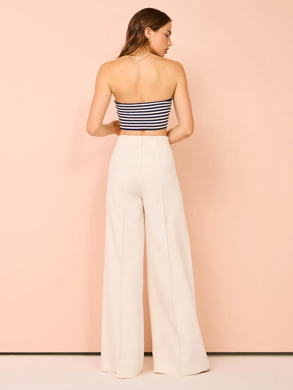 Shona Joy Amura High Waisted Wide Leg Pant in Cream