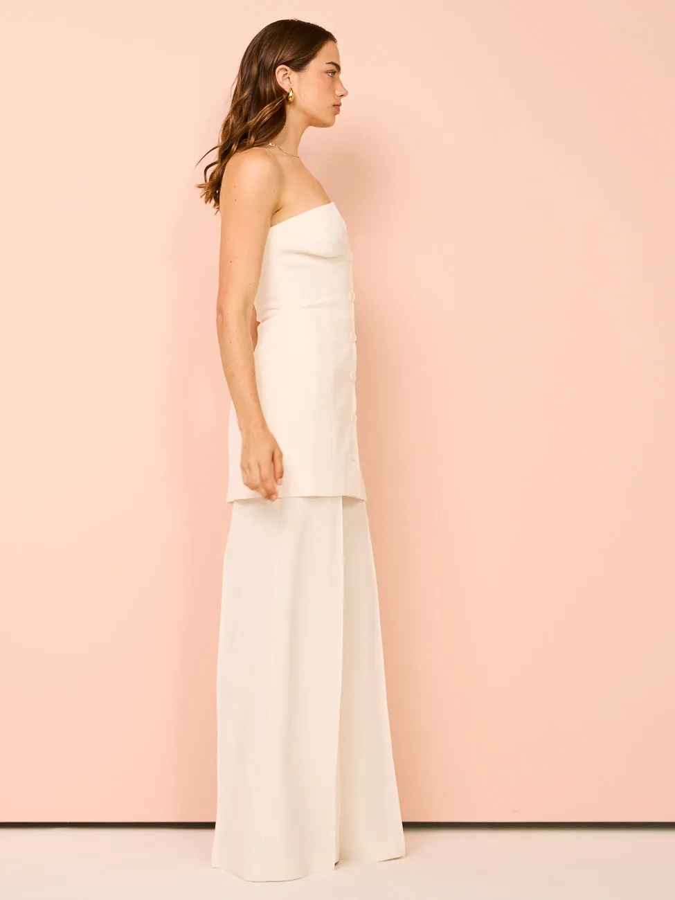 Shona Joy Amura High Waisted Wide Leg Pant in Cream
