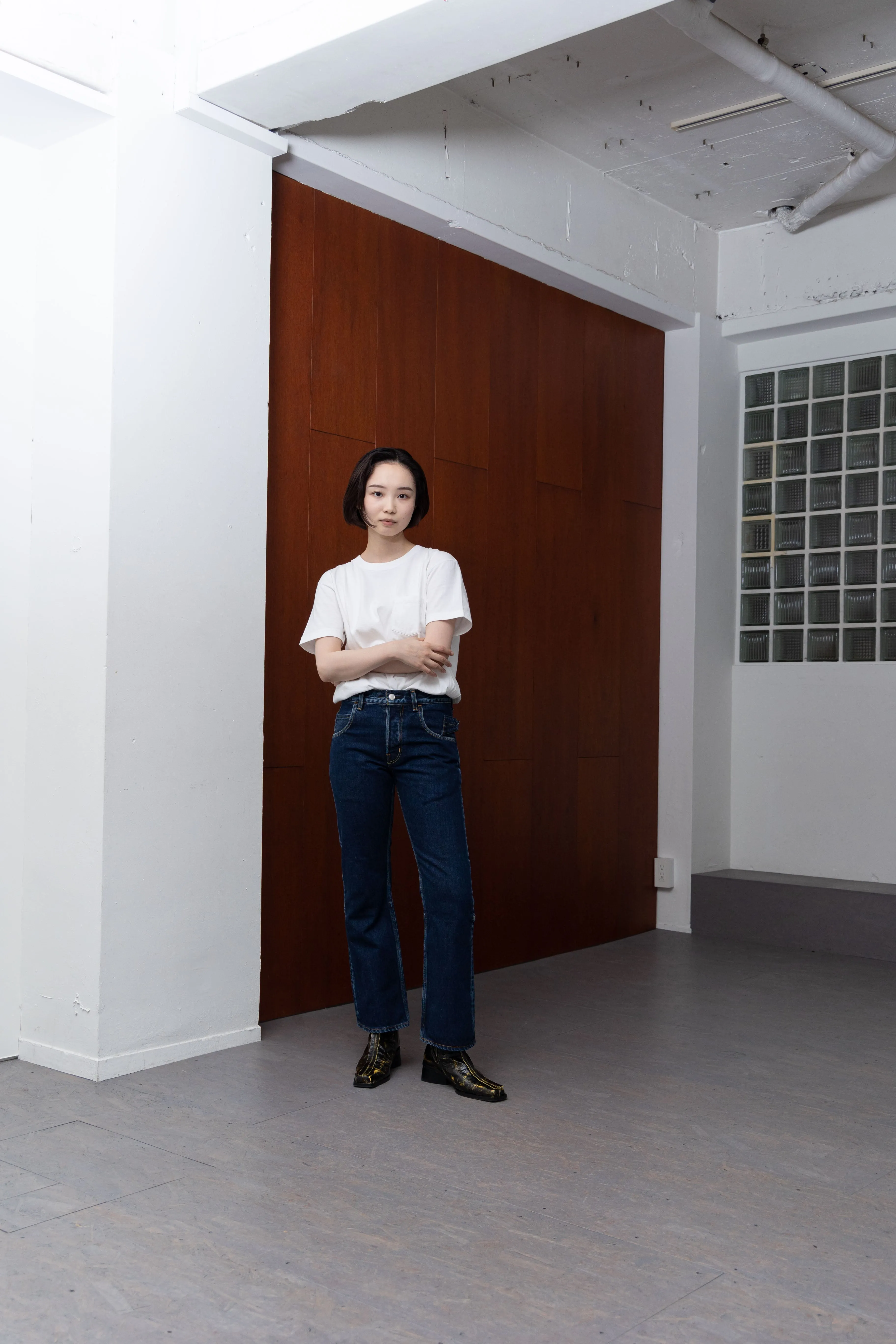 SLIM FLARE DENIM PANTS -Sharon- .06【WASH INDIGO】