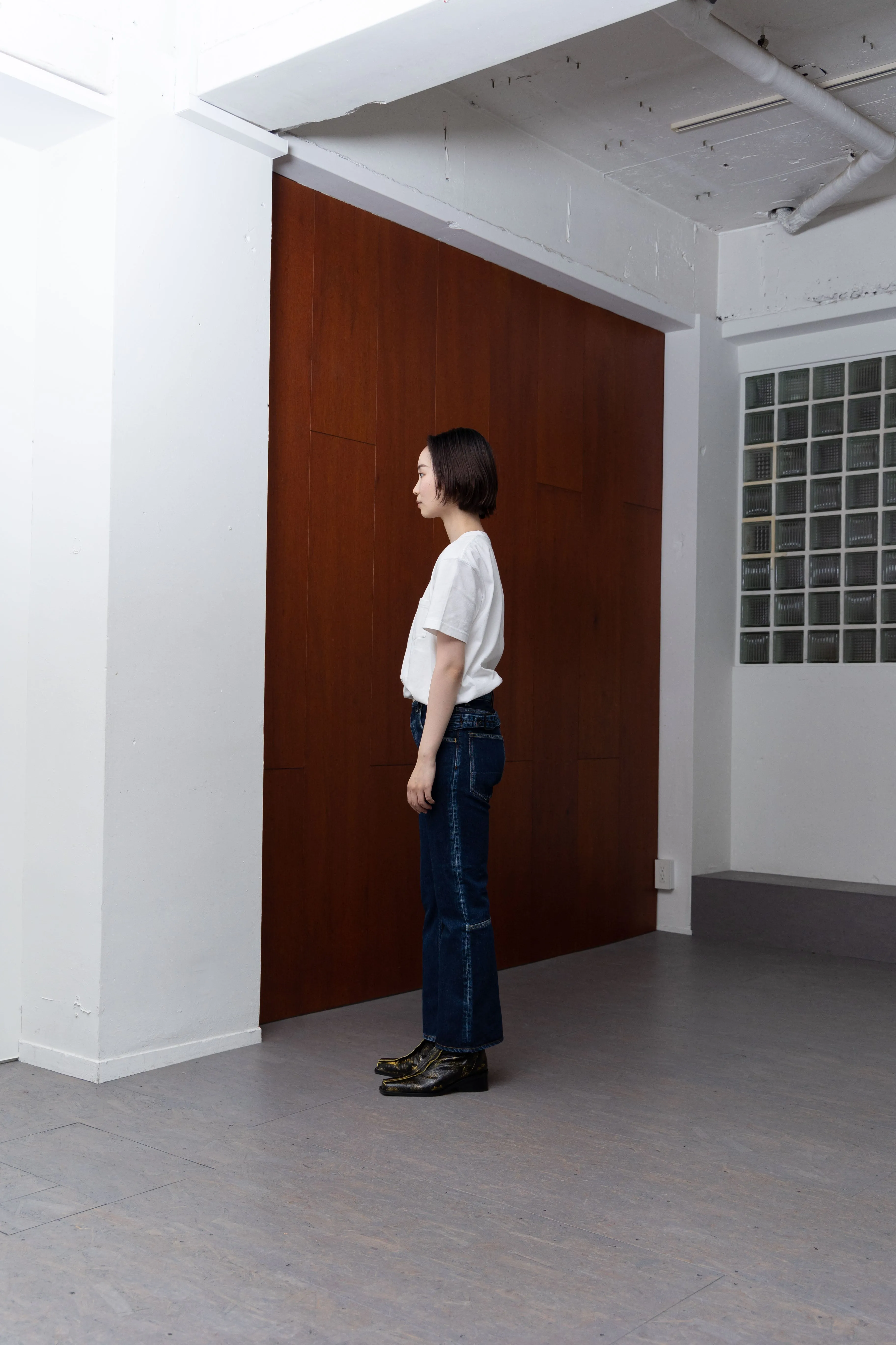 SLIM FLARE DENIM PANTS -Sharon- .06【WASH INDIGO】