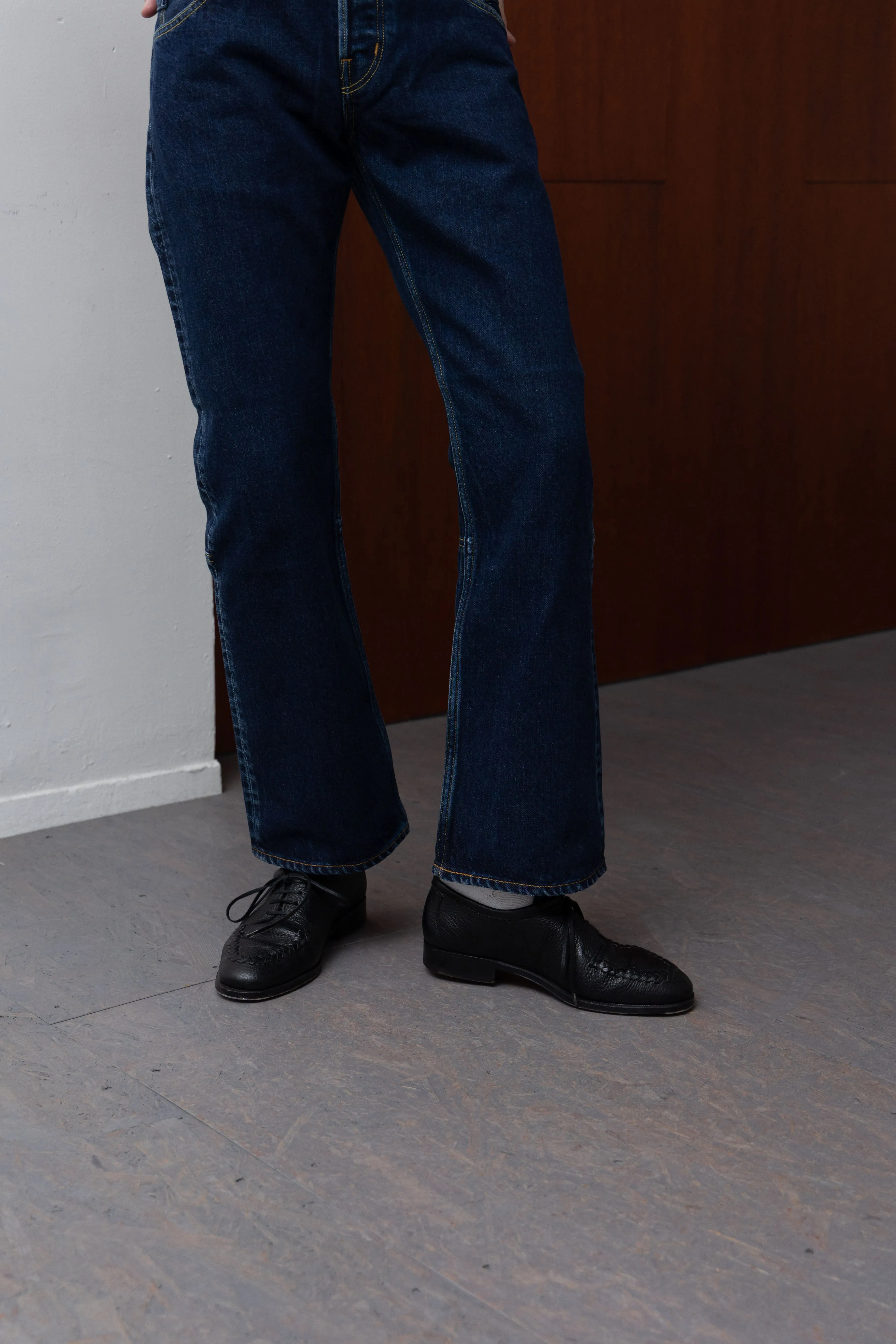SLIM FLARE DENIM PANTS -Sharon- .06【WASH INDIGO】