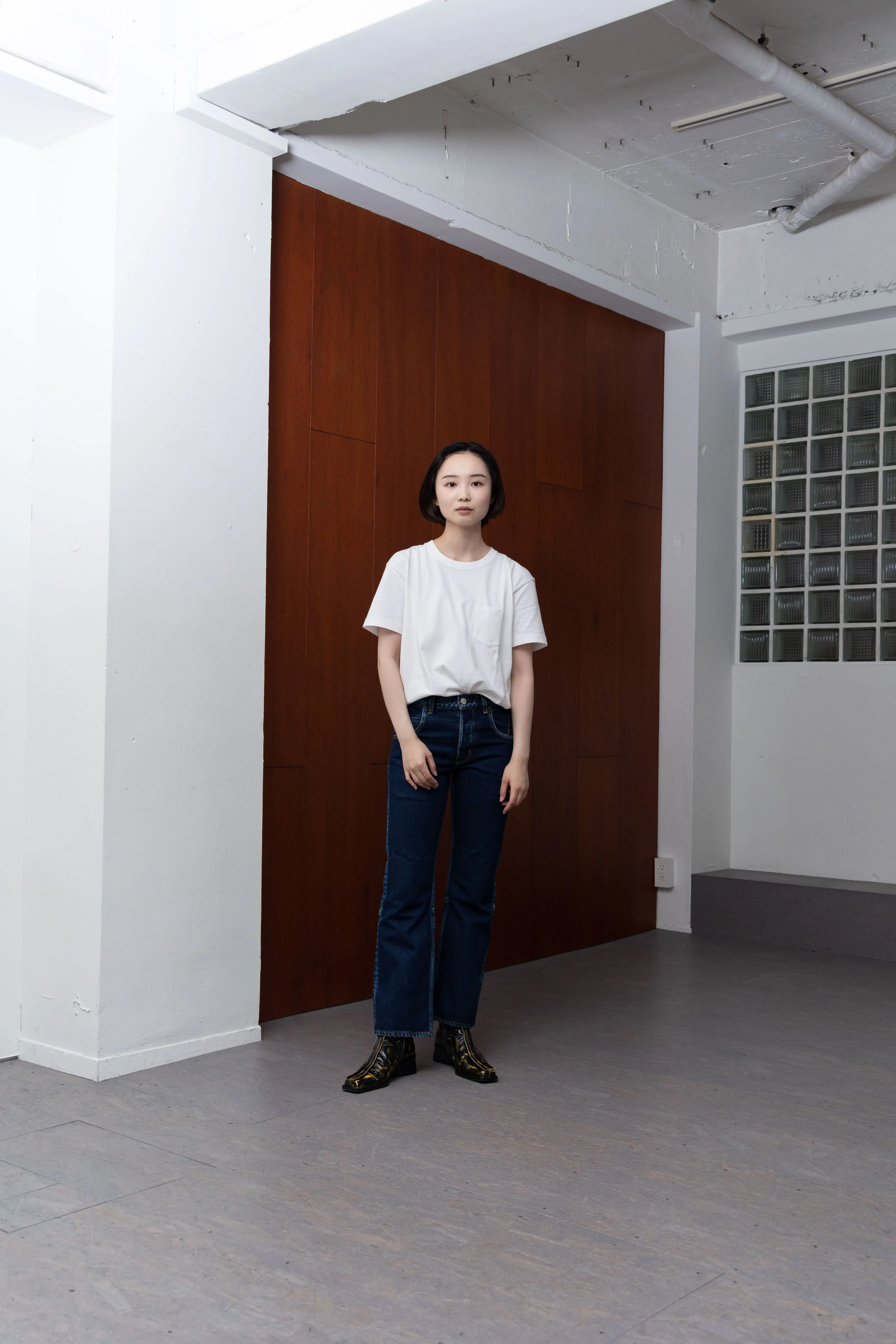 SLIM FLARE DENIM PANTS -Sharon- .06【WASH INDIGO】