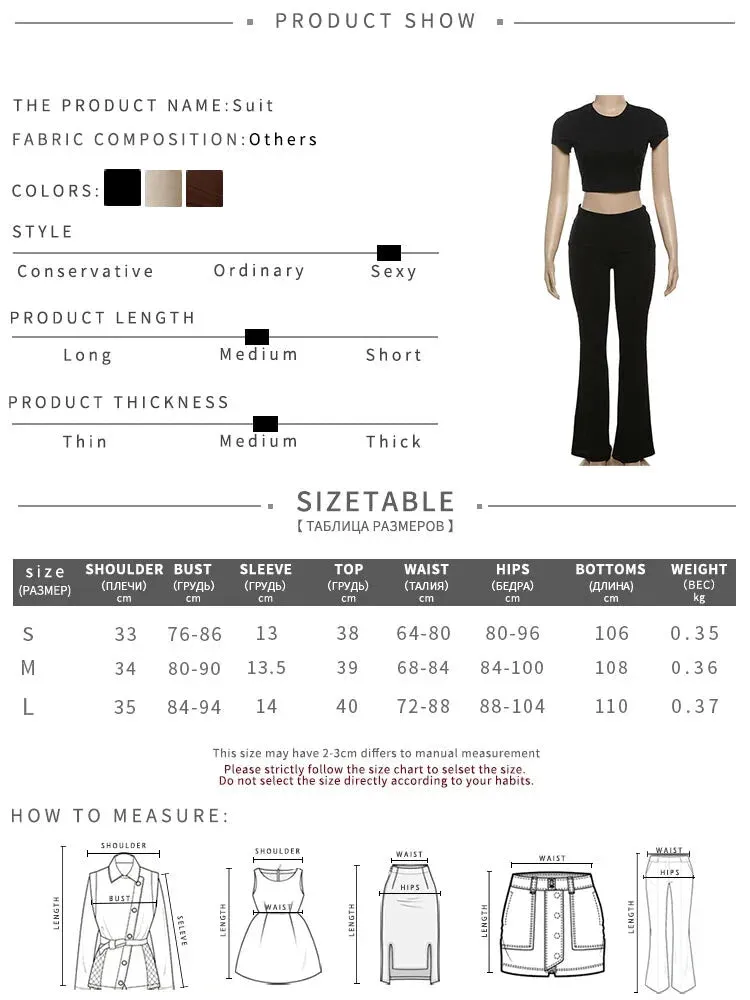Two-Piece Women's Outfit with Cropped Tee and Flared Palazzo Pants