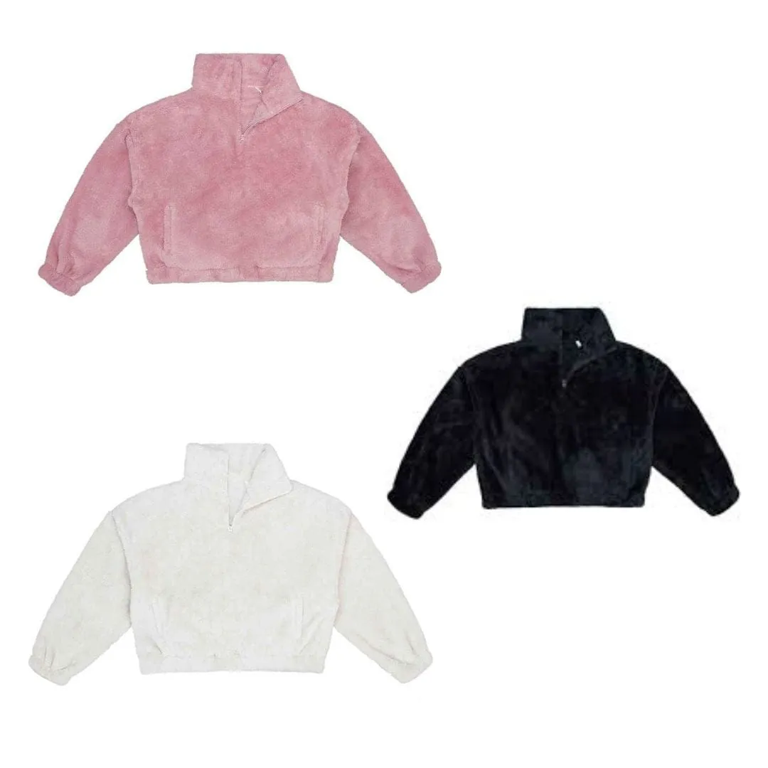 Vegan Women's Fluffy 1/4 Zip Fleece | Multiple Colours