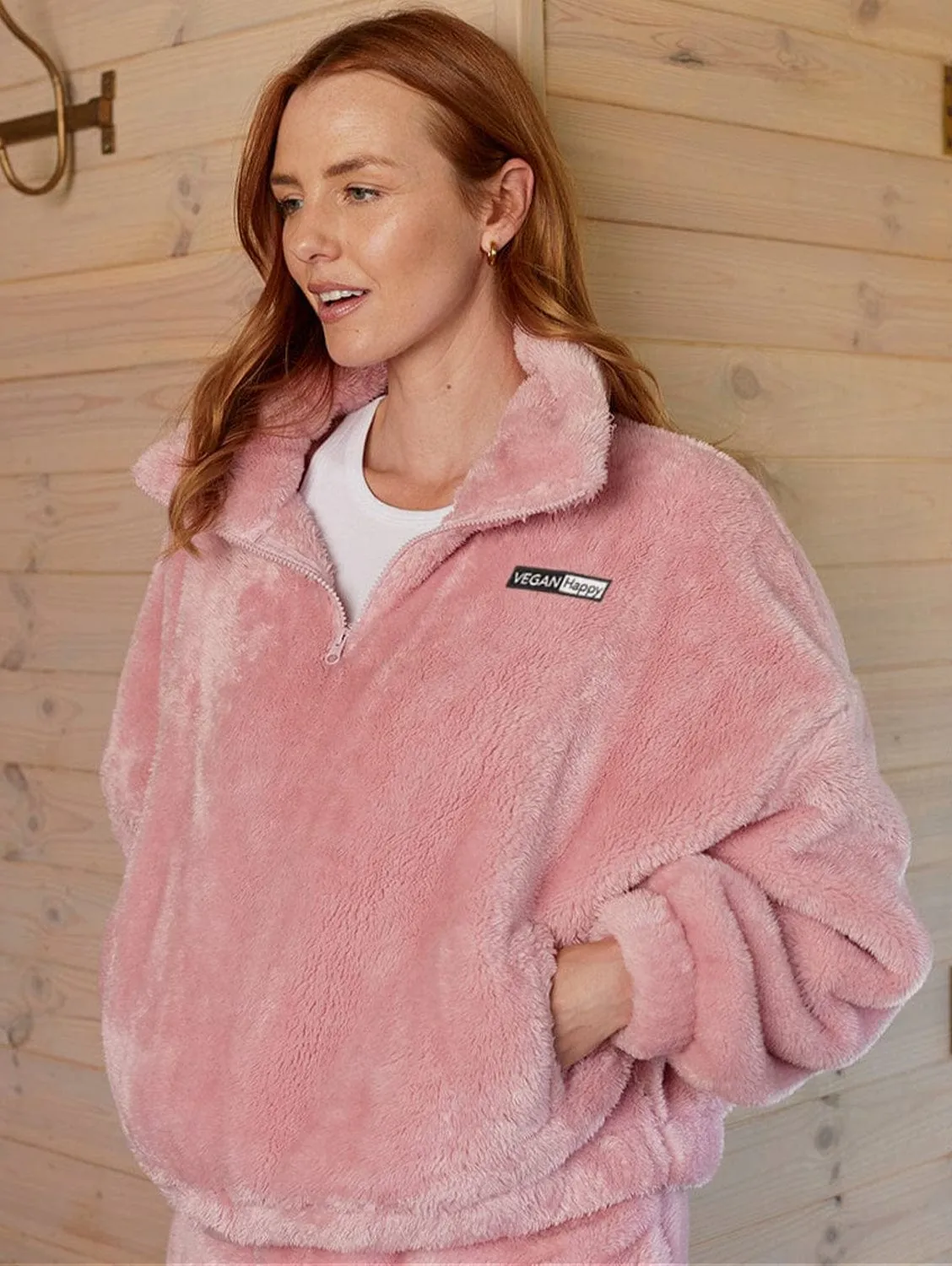 Vegan Women's Fluffy 1/4 Zip Fleece | Multiple Colours